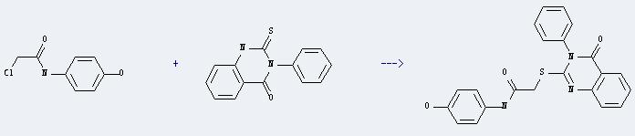 Acetamide,2-chloro-N-(4-hydroxyphenyl)- can react with 3-phenyl-2-thioxo-2,3-dihydro-1H-quinazolin-4-one to produce N-(4-hydroxy-phenyl)-2-(4-oxo-3-phenyl-3,4-dihydro-quinazolin-2-ylsulfanyl)-acetamide